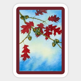 RED OAK TREE TREES NATURE ACORNS WOOD FOREST Sticker